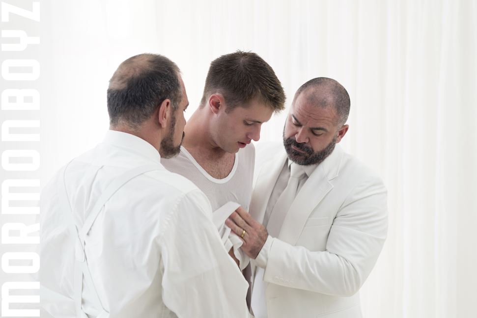 Elder Gardner, President Ballard and Bishop Angus