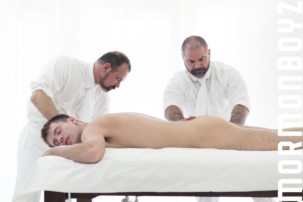 Elder Gardner, President Ballard and Bishop Angus