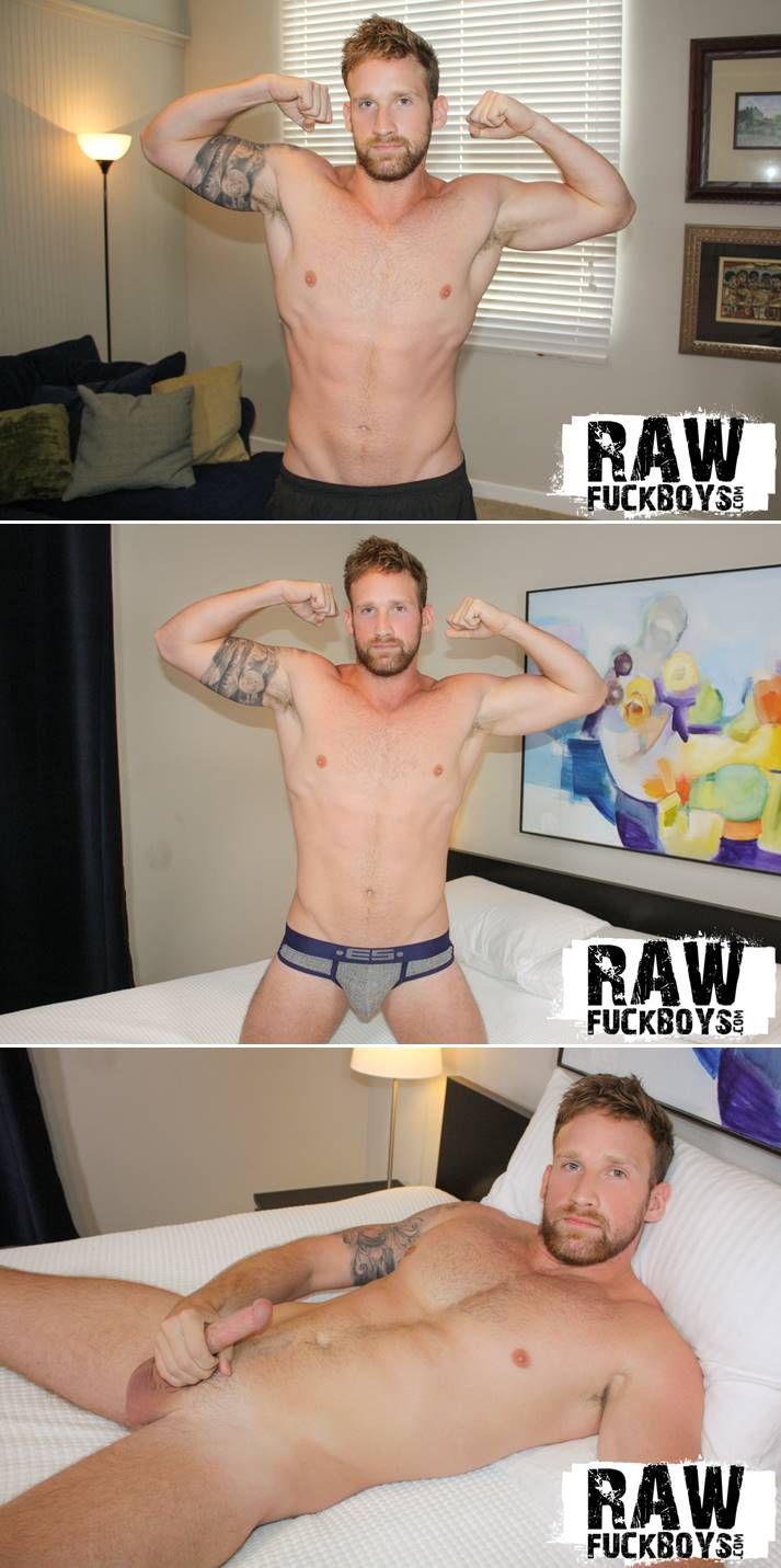 Big-Dicked Muscle Man Logan Carter Jerks Off