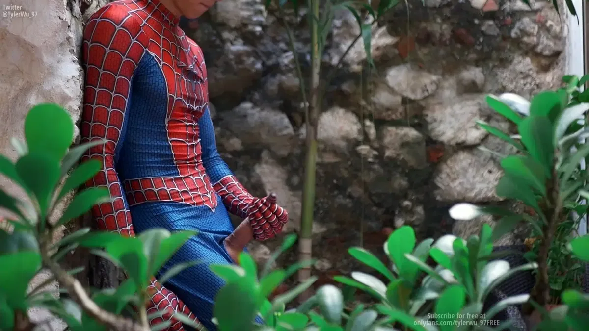 Tyler Wu Jerks Off In A Spider-Man Suit 3