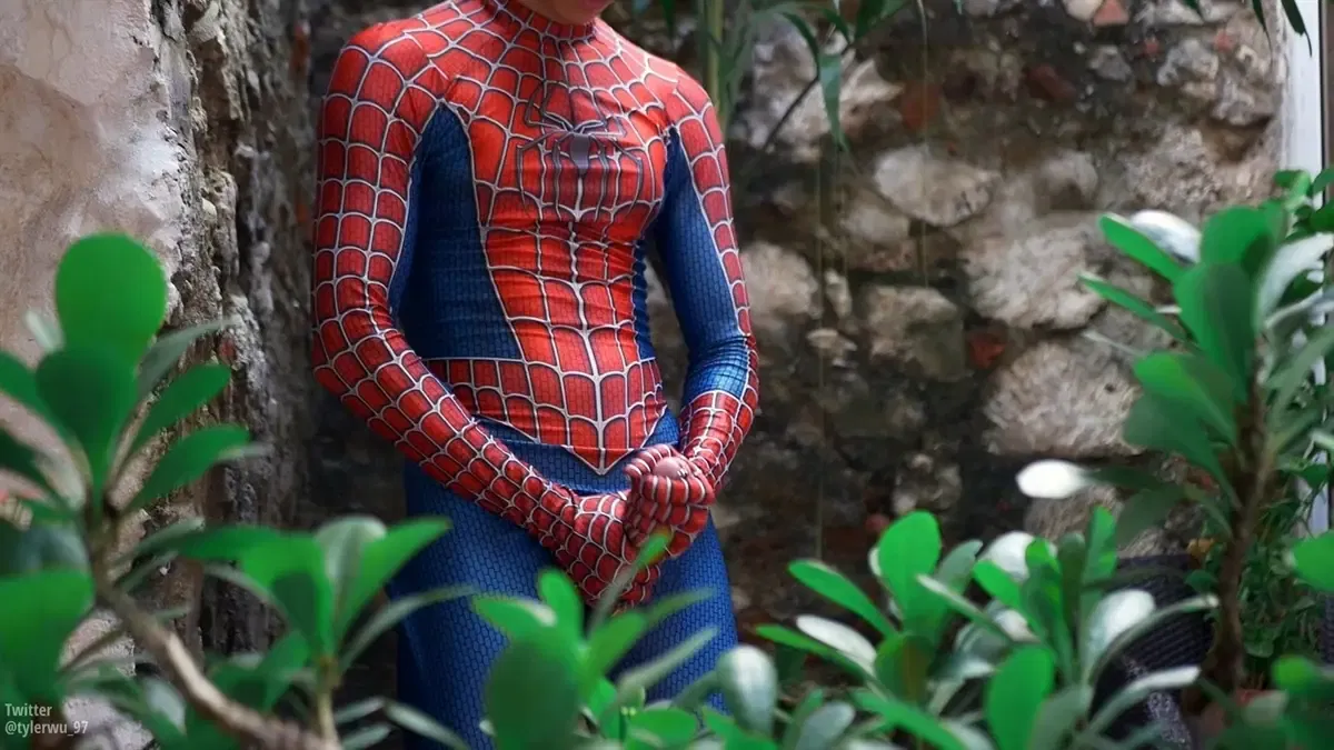 Tyler Wu Jerks Off In A Spider-Man Suit 5