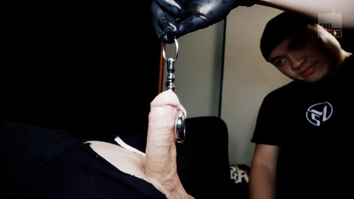 Bound Axel Abysse Enjoys Fisting & Sounding 12