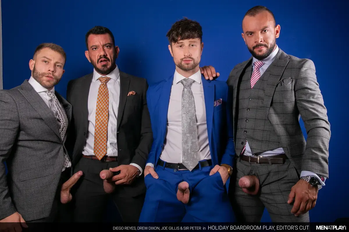 Suited Xmas: Diego Reyes, Drew Dixon, Joe Gillis & Sir Peter
