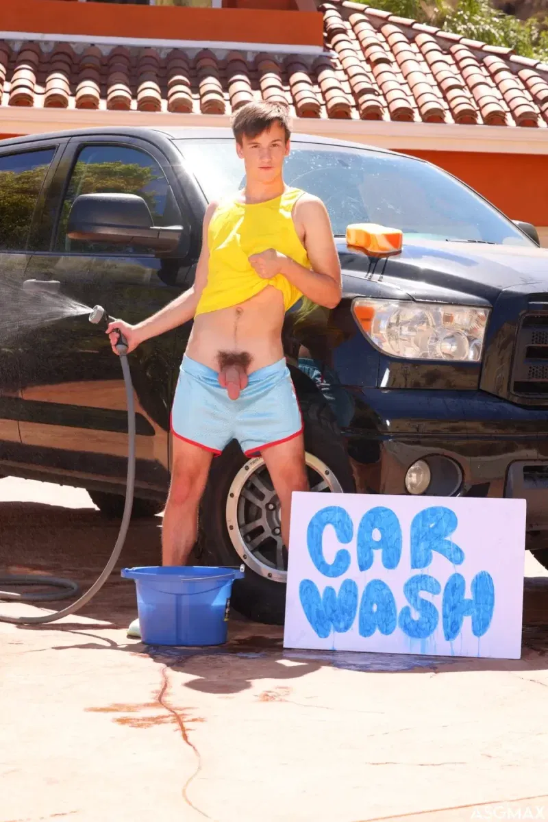 Carwash: Zac Steele Cleans Ryan Landers Gay Porn 3