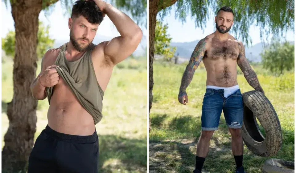 Drew Valentino & Heath Halo In A Sweaty Worship Scene Gay Porn 15