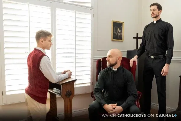 Priests Adam Snow & Eddie Patrick Fuck Flynn Fenix Gay Porn