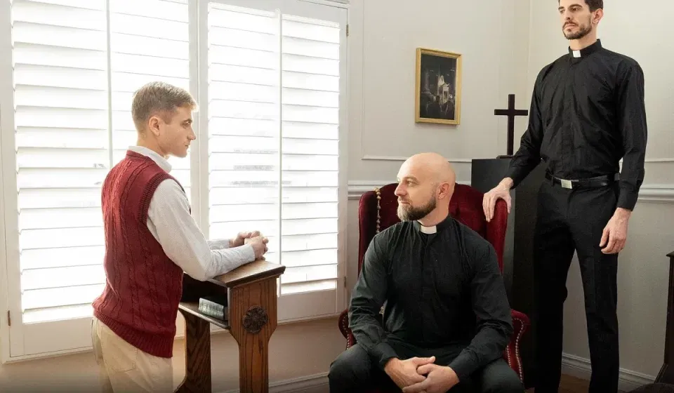 Priests Adam Snow & Eddie Patrick Fuck Flynn Fenix Gay Porn