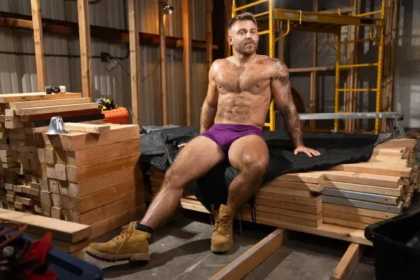 Spit & Cum: Andrew Rage, Scott Braun, River North, & David Rage Gay Porn 5