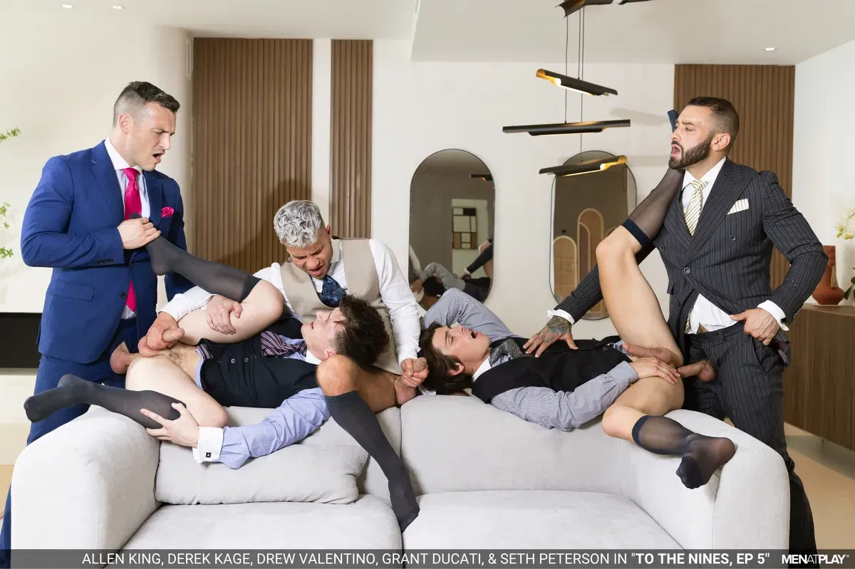 To The Nines: The Final Orgy With Derek Kage & Drew Valentino Gay Porn 6