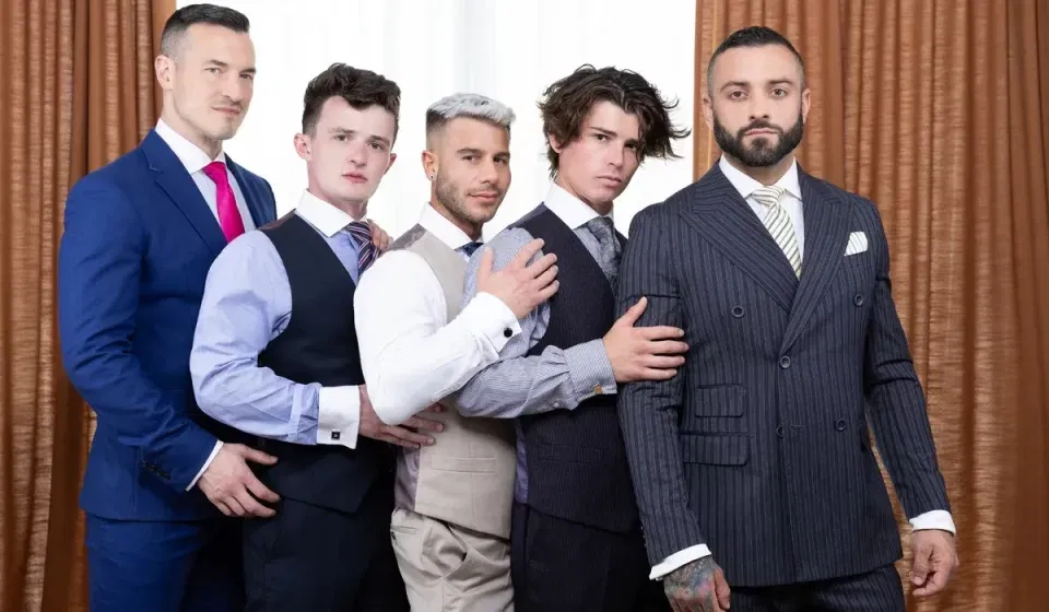 To The Nines: The Final Orgy With Derek Kage & Drew Valentino To The Nines: The Final Orgy With Derek Kage & Drew Valentino Gay Porn