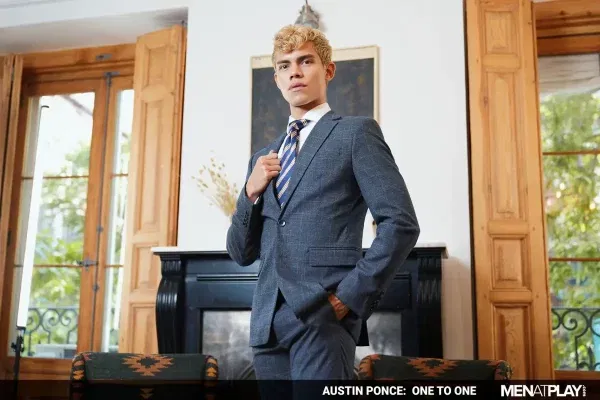 Austin Ponce With Dildo & Suit For Men At Play Gay Porn