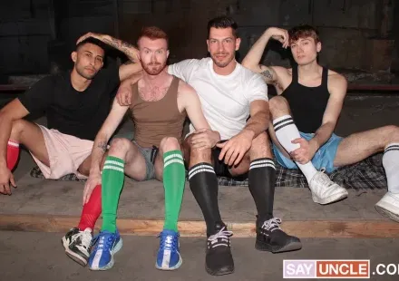 Lance Woods Bottoms For 3 Soccer Players Gay Porn