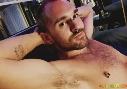Hairy & Pierced Stud Jerks Off At Alternadudes Gay Porn