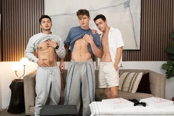 Hungry For Cum Joey Mills Bottoms For Angel Rivera & Oliver Marks Gay Porn