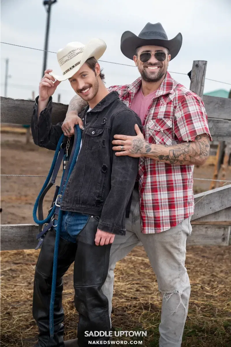 Saddle Uptown: Horny Gay Cowboys Ryan Bones & Theo Dore Do It Gay Porn 8
