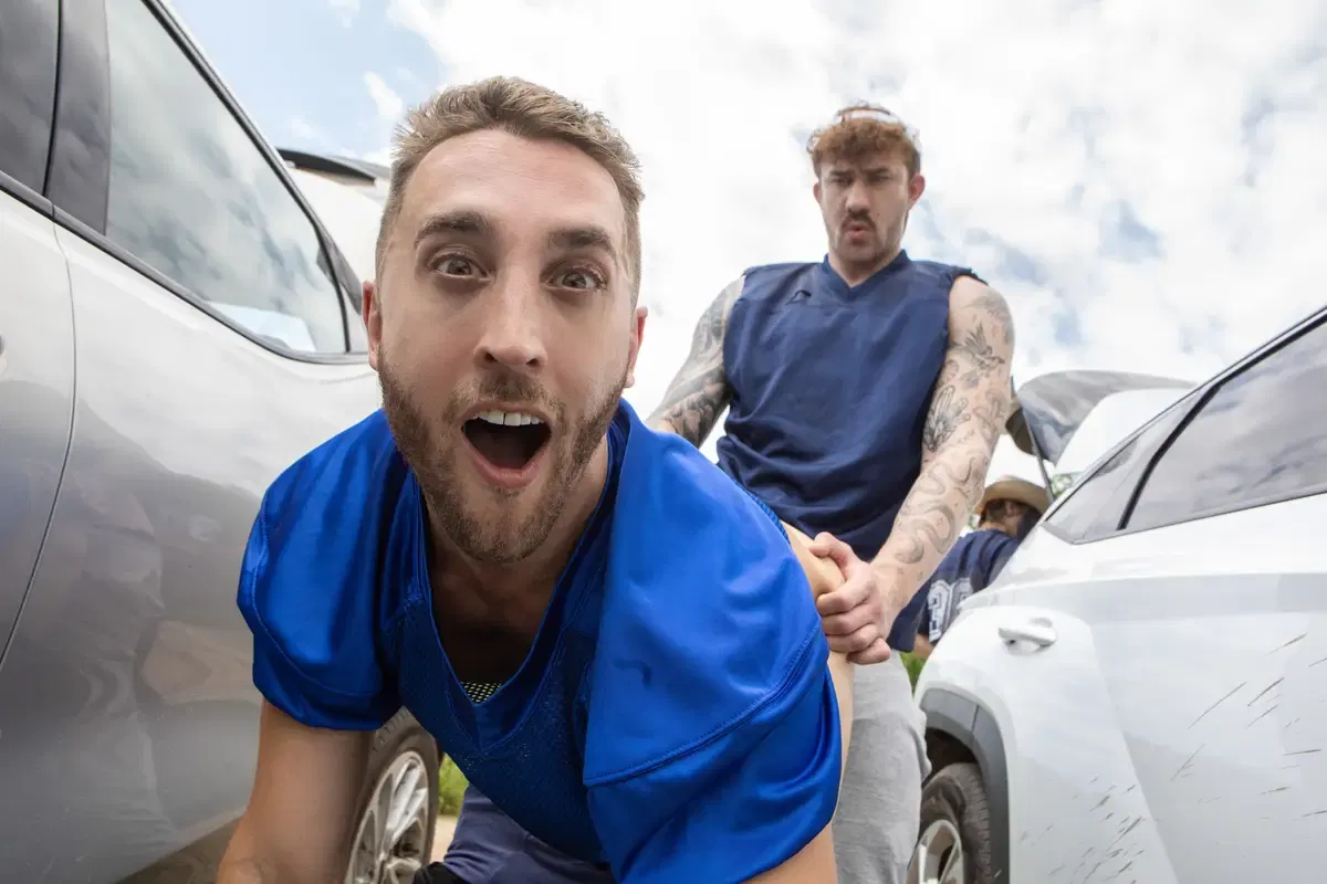 Tailgate Cum Fiesta: Adam Banks & Evan Jordie Gay Porn 5