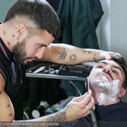 Barber Brock Banks Bangs Ian Greene On The Barber Chair Barber Brock Banks Bangs Ian Greene On The Barber Chair Gay Porn