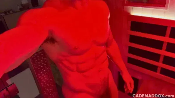 ﻿Cade Maddoxs Red Sauna Solo For His Fans Gay Porn