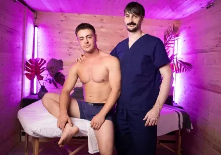 Cole Black & Seb Leblan In Massaging His Stiffness Gay Porn 11