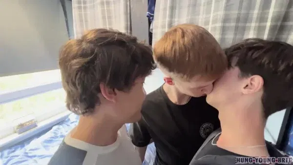 Hung Young Brit: Three Twinks, One Wild Ride Gay Porn