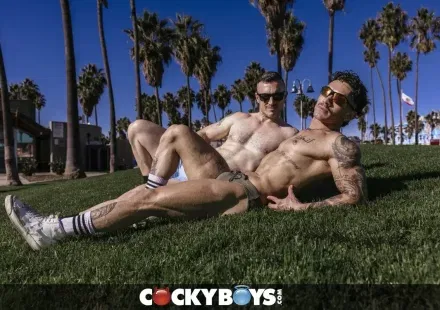 Beachside Heat: Derek Kage & Siren Santiago at CockyBoys Gay Porn