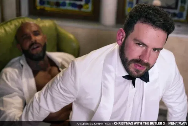 Christmas With The Butler: AJ Xclusive & Johnny Tyson Gay Porn