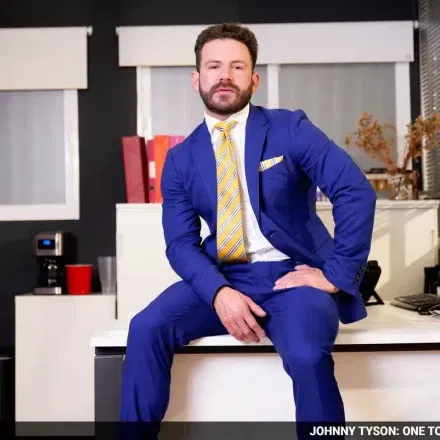Johnny Tyson Masturbates In A Blue Suit Gay Porn