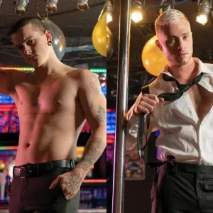 New Years Striptease Party With Aiden Jacobs & Harvey Sid Gay Porn