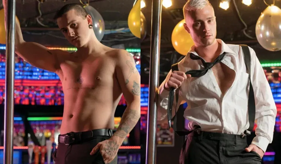 New Years Striptease Party With Aiden Jacobs & Harvey Sid Gay Porn