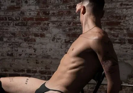 Black & White Erotic Art: Scar Puss Wrecks His Hole With Glass Dildos Gay Porn