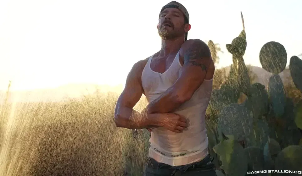 Cowboys Sebastian Bluu & Greg Dixxon Do It In Wrangled 2 Gay Porn