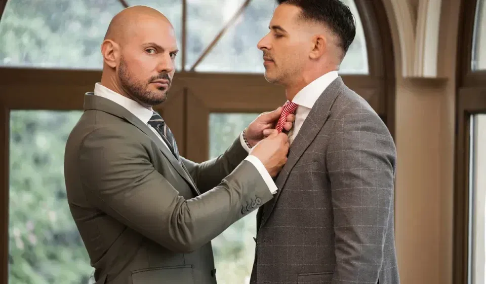 Dimitri Venum Dresses Homeless Andre Bugatti in a Nice Suit and Fucks Him Gay Porn