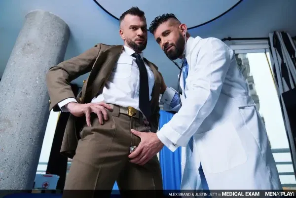 Military Man & Doctor: Alex Brand & Justin Jett In Medical Exam by MenAtPlay Gay Porn