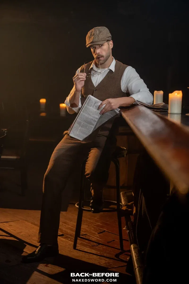 Arno Antino & Jack DesFeux in 1920s Gay Bareback Speakeasy Fantasy Gay Porn 1