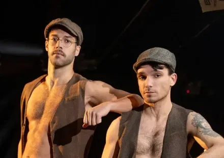 Arno Antino & Jack DesFeux in 1920s Gay Bareback Speakeasy Fantasy Gay Porn