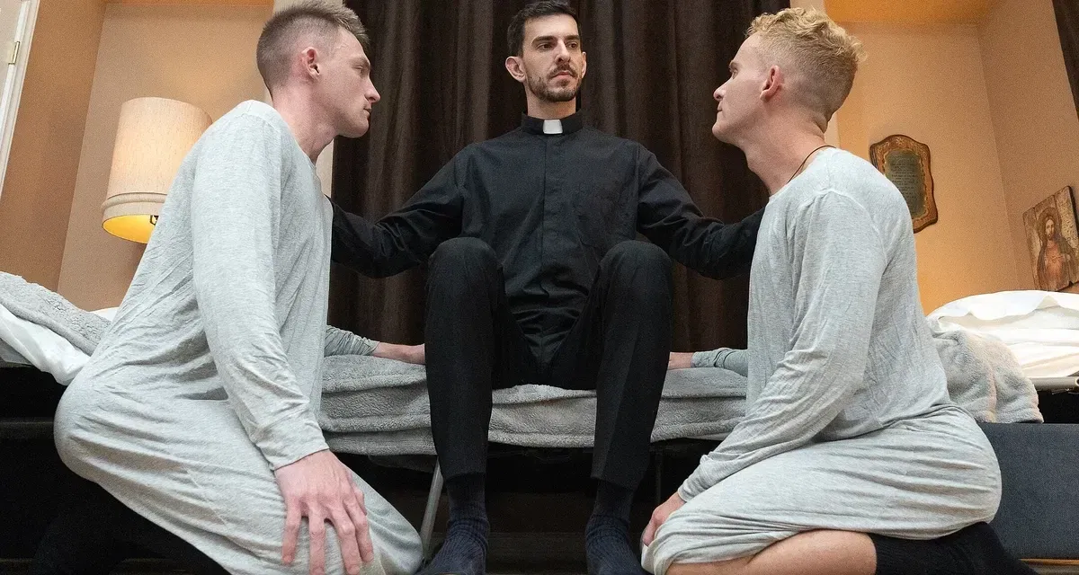 Heavenly Sins: Dylan Tides & Kyle Harper Seduced by Reverend Guy Spencer Gay Porn